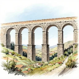 4 arch aqueduct 3 6 0 panorama perspective sketch