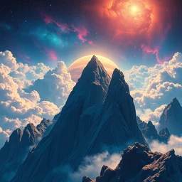 mountain climbing in the clouds of jupiter, epic scene, by victo ngai, kilian eng vibrant colours, dynamic lighting, digital art, winning award masterpiece, fantastically beautiful, illustration, aesthetically inspired by beksinski and dan mumford, trending on artstation, art by greg rutkowski, 8 k