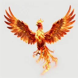 hyperdetailed image of a phoenix with its full body flaming and wings spread 8 k extremely detailed hd hyperrealism fiery extremely accurate unbelievably creepy realistic anime, jojo stand
