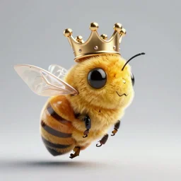 a photo of 8k a queen bee wearing a crown, cinematic lighting, trending on artstation, 4k, hyperrealistic, focused, extreme details, unreal engine 5, cinematic, masterpiece