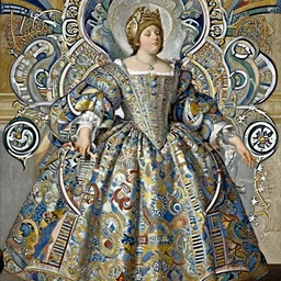Detailed Baroque painting of Zarya from overwatch as an elegant noblewoman, brocade dress, style of leonardo da vinci and peter paul rubens, intricate, soft lighting, big wide broad strong physique |