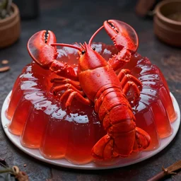 lobster made of jello, cinematic, octane render