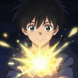 synesthesia magic explosive wild anime character design close up