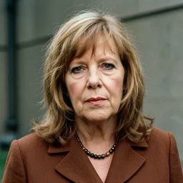 a portrait of a 1 9 6 0 s hippie looking like angela merkel