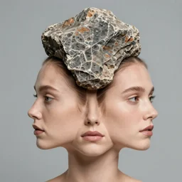 the rock as eddie the head, photography, headshot, headpiece, female character, canon eos r 3, f / 1. 4, iso 2 0 0, 1 / 1 6 0 s, 8 k, raw, unedited, symmetrical balance, in - frame