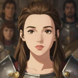 centred front-facing symmetrical portrait, Imogen Poots as a Paladin, Anime, cute-fine-face, pretty face, realistically shaded, Perfect face, fine details, realistic shaded lighting by Ilya Kuvshinov, katsuhiro otomo, magali villeneuve, artgerm, rutkowski, WLOP , Jeremy Lipkin, Giuseppe Dangelico Pino, Michael Garmash, Rob Rey