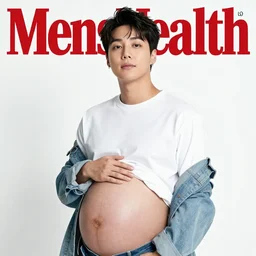 Cover of Mens Health featuring a pregnant BTS Jungkook