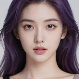 beautiful girl with purple hair, soft lighting, realistic wide angle, wonderful lips and eyes, white skin, sharp focus, 8 k high, 6 4 megapixel, insanely detailed, intricate, elegant, art by artgerm and wlop