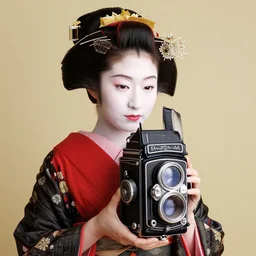 Portrait Photograph of a Japanese Geisha Rollei Blackbird 64
