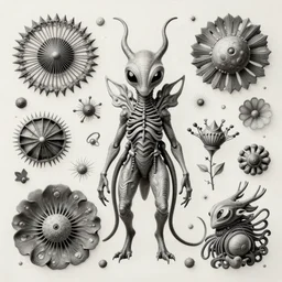 hyper - detailed matte illustration of alien fauna by iris van herpen based on plate 6 1 of art forms in nature by ernst haeckel and zaha hadid