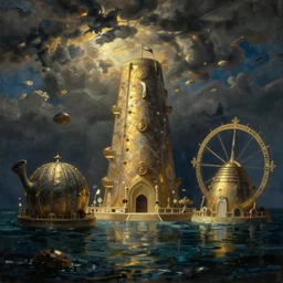 a paintings of Atlantis and Rapture combined