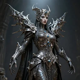 queen of metal, 4 k, intricate, jaw dropping, gorgeous, surreal, octane render