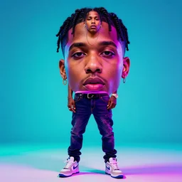 playboi carti, photorealistic, detailed face, full body shot, 8 k hd, neon colors, over saturated colors,