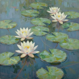 a beautiful painting of a waterlily pond by bridget bate tichenor, trending on artstation