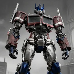 scarlett johansson as optimus prime, dramatic lighting hyper detail, black and white, wide angle lens
