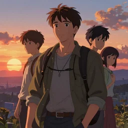 Paul Wesley, sunset background, intricate, highly detailed, digital painting, artstation, official media, anime key visual, concept art, rich vivid colors, ambient lighting, sharp focus, illustration, art by Artgerm, Makoto Shinkai, Ilya Kuvshinov, Lois Van Baarle, and Rossdraws