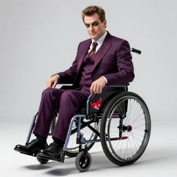 milos zeman on a wheel - chair painted in anime style, detailed, villian