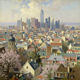 detailed cinematic wide shot of world city, ultra realistic, spring light, painting by gaston bussiere, craig mullins, j. c. leyendecker