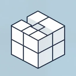 simple squares distributed on subdivided cube 5 x 5 array, simple, vector illustration, 3 d