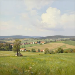professional landscape painting of the czech countryside