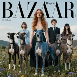 professional portrait of a beautiful woman, blue whippets, dream symbolism, surreal, simon stalenhag, chie yoshii, casey weldon, martine johanna, tim walker, harper's bazaar art fashion magazine, id magazine, intricate, 8 k render in octane, sharp focus, award winning landscape photography, trending on artstation, artgerm