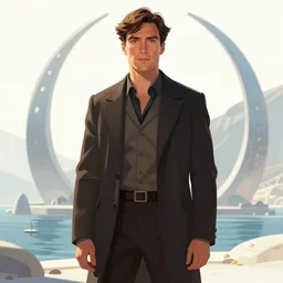 Thomas Shelby cillian murphy standing in atlantis, digital painting, illustration, highly detailed, artstation