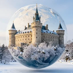 a castle in a snowglobal