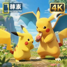 pokemon eating another pokemon national geographic photo, photo realistic, hyperrealistic, wildlife photo, 4 k, ultra detailed