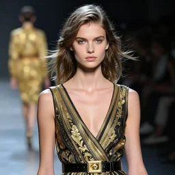portrait young edita vilkeviciute, versace fashion show 2 0 1 1 spring summer, cinematic lighting, art by artgerm and greg rutkowski