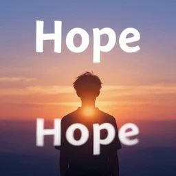 “Hope” movie poster, beautiful fantasy sunset background