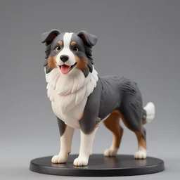 australian shepherd anime figurine, soft studio light