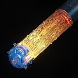 polarized light photomicrograph of cutting edge biocybernetic circuit interface