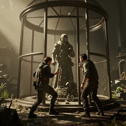 a screenshot of Cage interfacing with a construct in Neuromancer