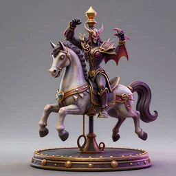 a 3d sculpt of an evil circus carousel horse, world of warcraft, league of legends