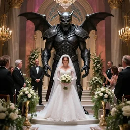 doom slayer wedding ceremony epic picture hyper realistic details symmetric composition beautiful lighting 4 k vibrant colors vincent di fate, john berkey, michael whelan