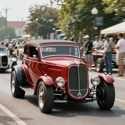 hotrods driving down a street , vintage, highly detailed, by Antoine blanchard
