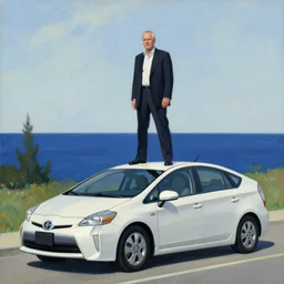 larry david on roof of 2 0 0 9 prius, edward hopper painting