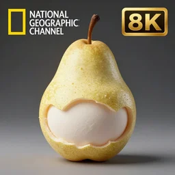 a hybrid between a pear and an egg, photography, award winning, national geographic channel, discovery channel, 8 k