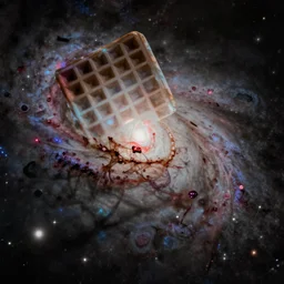 hubble deep field photograph, waffle galaxies