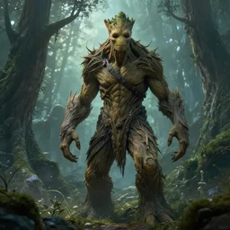realistic fantasy illustration of treant, photorealistic, concept art, render, cinematic, digital art, magical