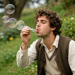 hobbit blowing a bubble