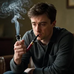Daniel Radcliffe smoking crack out of a glass pipe, disturbing, depressing, award-winning photograph