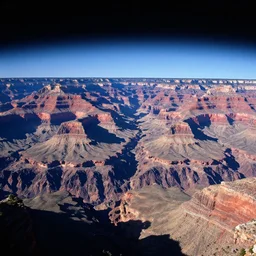 color still of the grand canyon as seen from space
