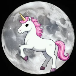 photo of a unicorn on the moon