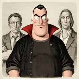 crisp defined Portrait Hank Hill Vampire Plumber tony sart raymond swanland chris foss chris cold christophe young stamp aquatint etching intaglio 4k artstation wikiart wikipedia