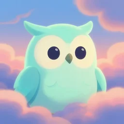 fluorescent soft pleasing - palette friendly colossal gentle monster friendly giant mystical spirit owl of the wind, eyes, character portrait, close - up, pleasing palette, undulating nebulous sunset clouds, adorable, friendly, dyllic cumulonimbus still from fantasia pastel from fantasia ( 1 9 4 1 )
