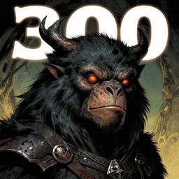 still from 3 0 0 of a head and shoulders portrait, bugbear, d & d, high fantasy, by dave mckean, comic book cover