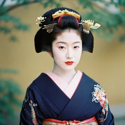 Portrait Photograph of a Japanese Geisha Fuji Pro 1600