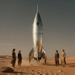 a silver vintage rocket in a martian desert, by jean delville and sophie anderson and mandy jurgens, retrofuturism, vintage, moody atmosphere, cinematic atmospheric, cinematic lighting, golden ratio, perfect composition, elegant, no crop, extremely detailed, 4 k, hd, sharp focus, masterpiece, trending on artstation