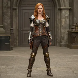 full body photo of christina hendricks as a steampunk warrior highly detailed, 4k